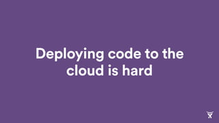 Deploying code to the
cloud is hard
 