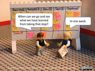 When can we go and see
          what we have learned                             In one week.
          from taking that step?




Created by Håkan Forss @hakanforss http://hakanforss.wordpress.com
 