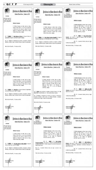 14   10 de março de 2013   Educação   Monte Santo de Minas
 