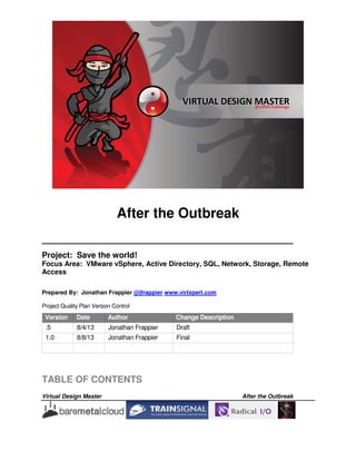 Virtual Design Master After the Outbreak
After the Outbreak
Project: Save the world!
Focus Area: VMware vSphere, Active Di...