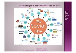 Gardez toujours cette constellation en tête


                                                        Quand
                                                        vous
                                                        parlez
                                                        du
                                                        Web
                                                        2.0




                             Conférences à l'ENCG
                             Marrakech et à l' ESC
    Dr. Angelica Laurençon   Clermont, September 2011
 