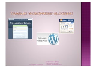 Conférences à l'ENCG
                         Marrakech et à l' ESC
Dr. Angelica Laurençon   Clermont, September 2011
 