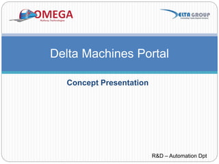 Concept Presentation
Delta Machines Portal
R&D – Automation Dpt
 