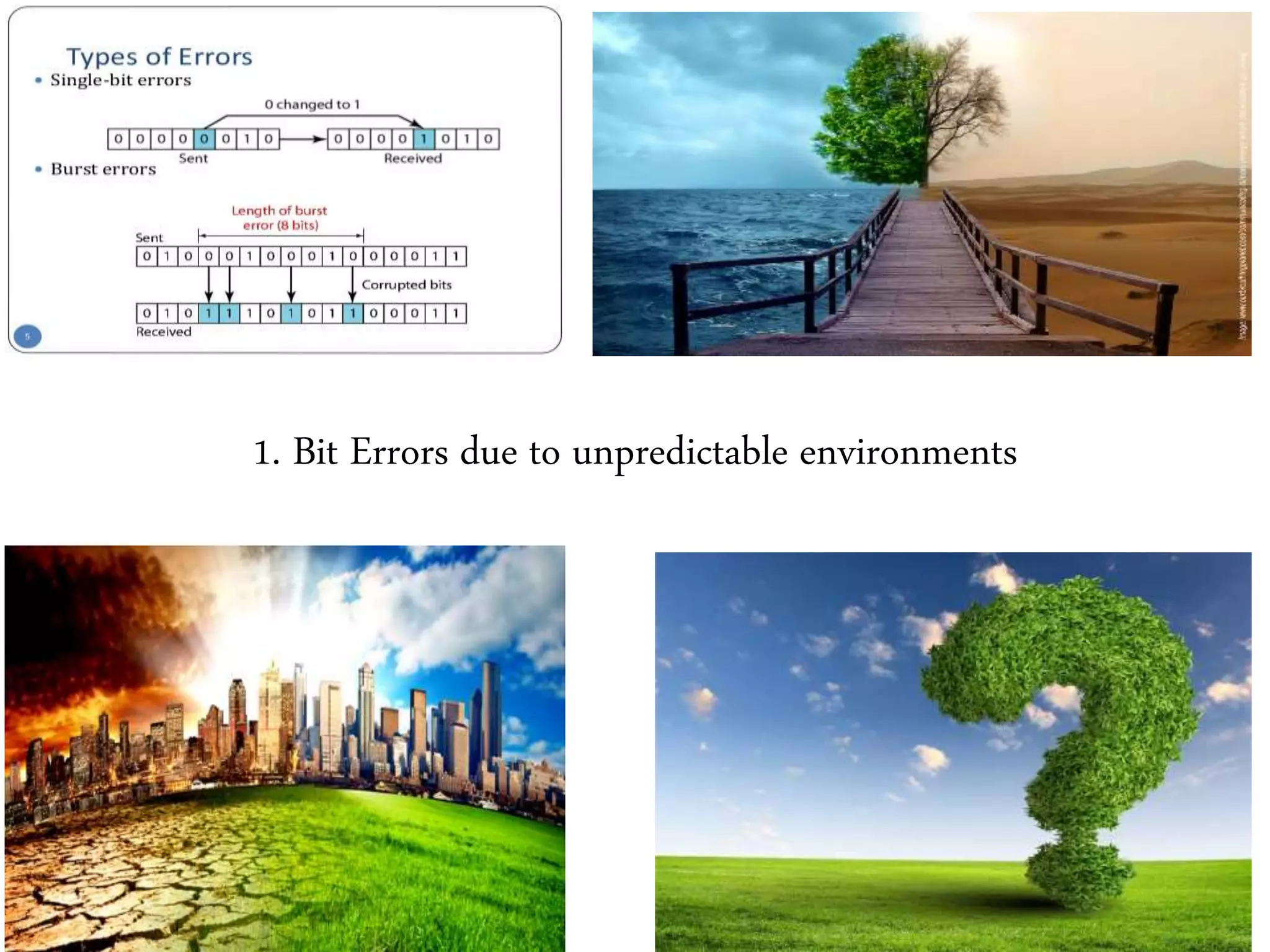 1. Bit Errors due to unpredictable environments
 