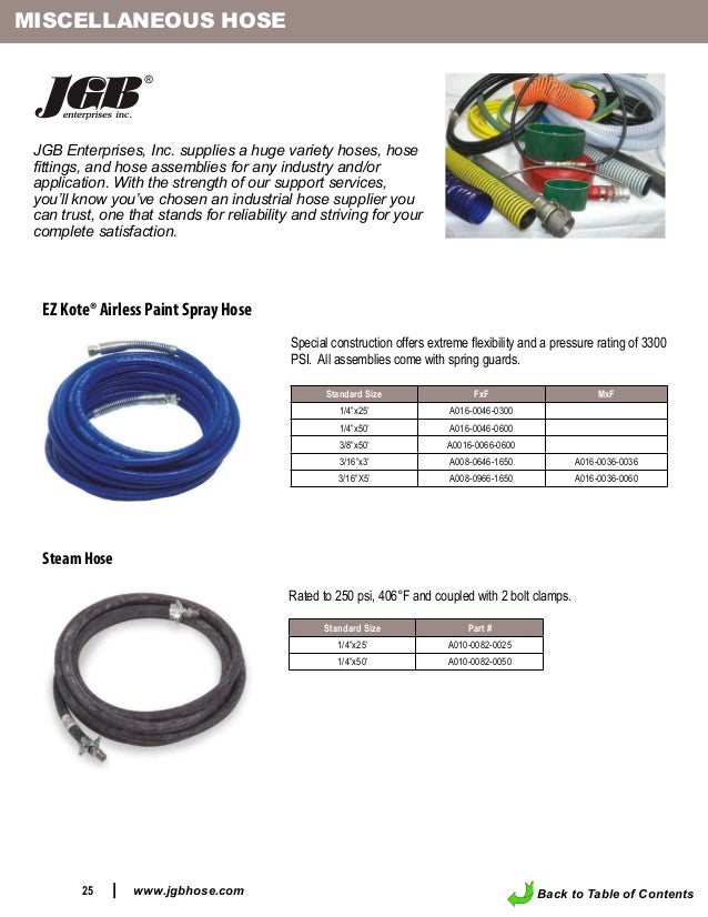 JGB Industrial Hose Industrial Rental Catalog