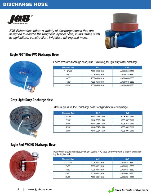 JGB Industrial Hose Industrial Rental Catalog