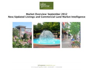 Market Overview: September 2012
New/Updated Listings and Commercial Land Market Intelligence
 