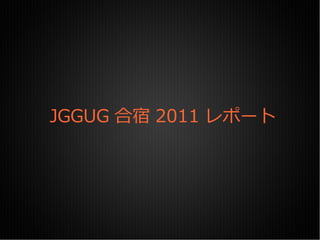 JGGUG 合宿 2011 レポート
 
