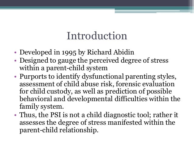 John G Kuna, PsyD: Parenting Stress Index (psi)