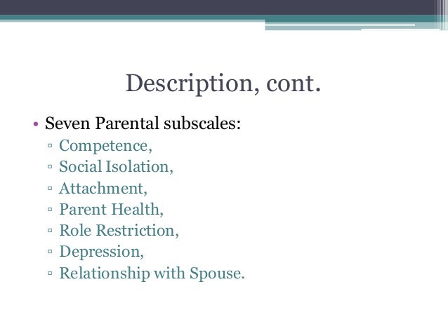 John G Kuna Psyd Parenting Stress Index Psi