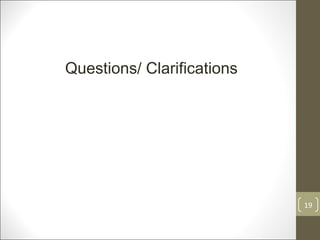 Questions/ Clarifications 