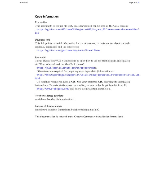 GEOframe-NewAge: documentation for probabilitiesbackward component | PDF
