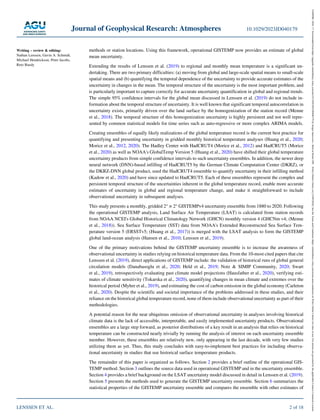 A NASA GISTEMPv4 Observational Uncertainty Ensemble | PDF