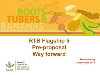 RTB Flagship 5
Pre-proposal
Way forward
Rome meeting
18 November 2015
 