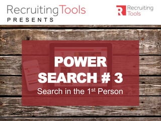 #RDaily
P R E S E N T S
POWER
SEARCH # 3
Search in the 1st Person
 
