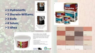 1 Hydronorth;
2 Sherwin-Williams;
3 Biofa
4 Solum;
5 Idhea
 