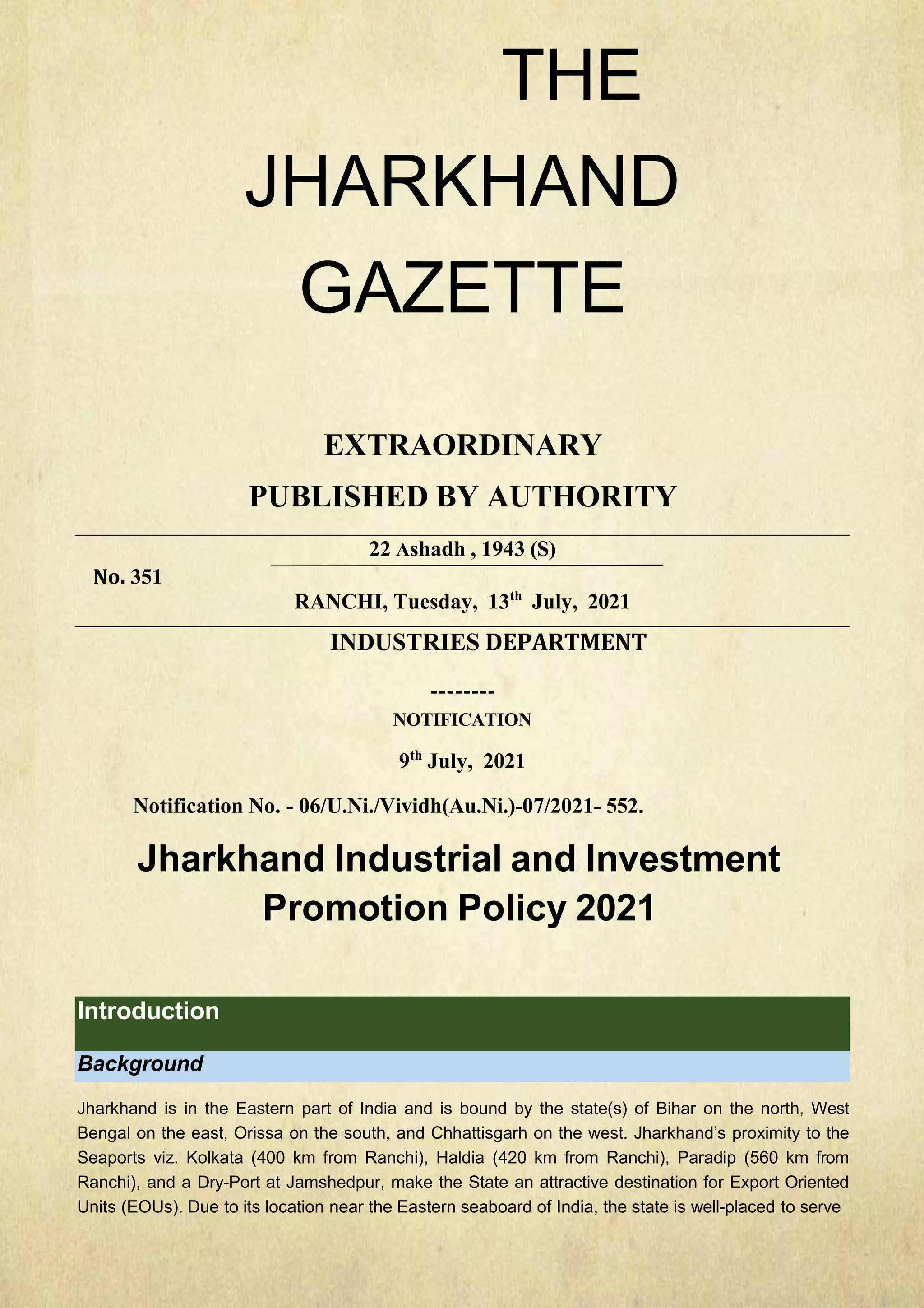 jharkhand industrial policy 2021.pptx