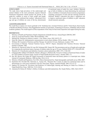 Nutritional Status of Under Five Children in Rupendahi | PDF
