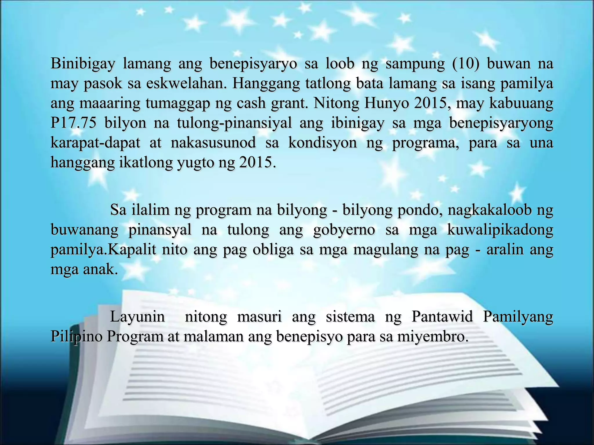 ESTADO NG PANTAWID PAMILYANG PILIPINO PROGRAM (4Ps) SA BAITANG ...