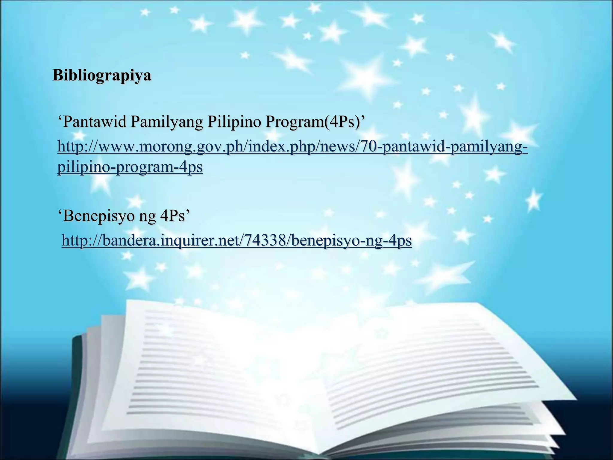 ESTADO NG PANTAWID PAMILYANG PILIPINO PROGRAM (4Ps) SA BAITANG ...
