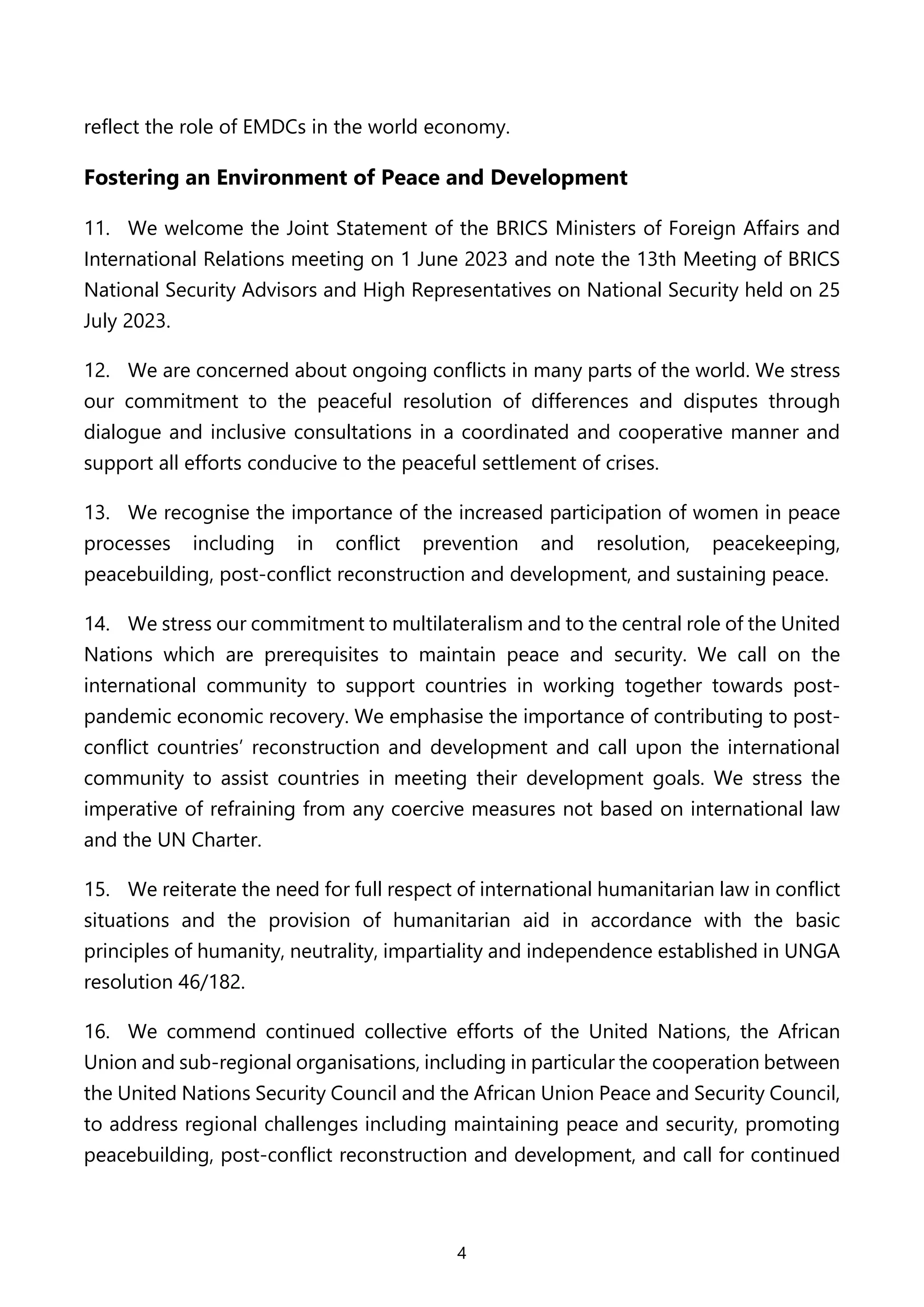 BRICS 2023JHB II Declaration | PDF | Civic affairs | Politics