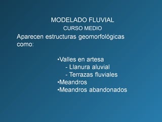 MODELADO FLUVIAL
CURSO MEDIO
 