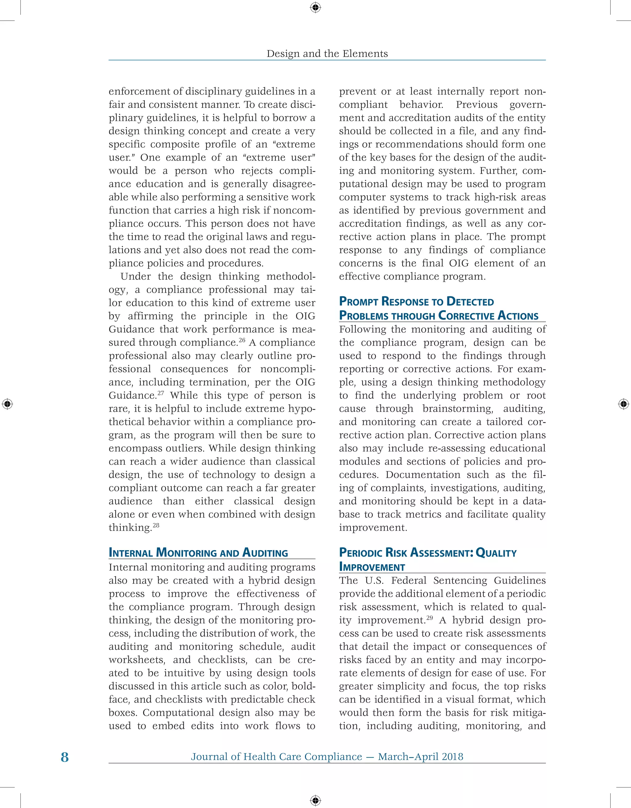 Design and the Elements of an Effective Compliance Program | PDF