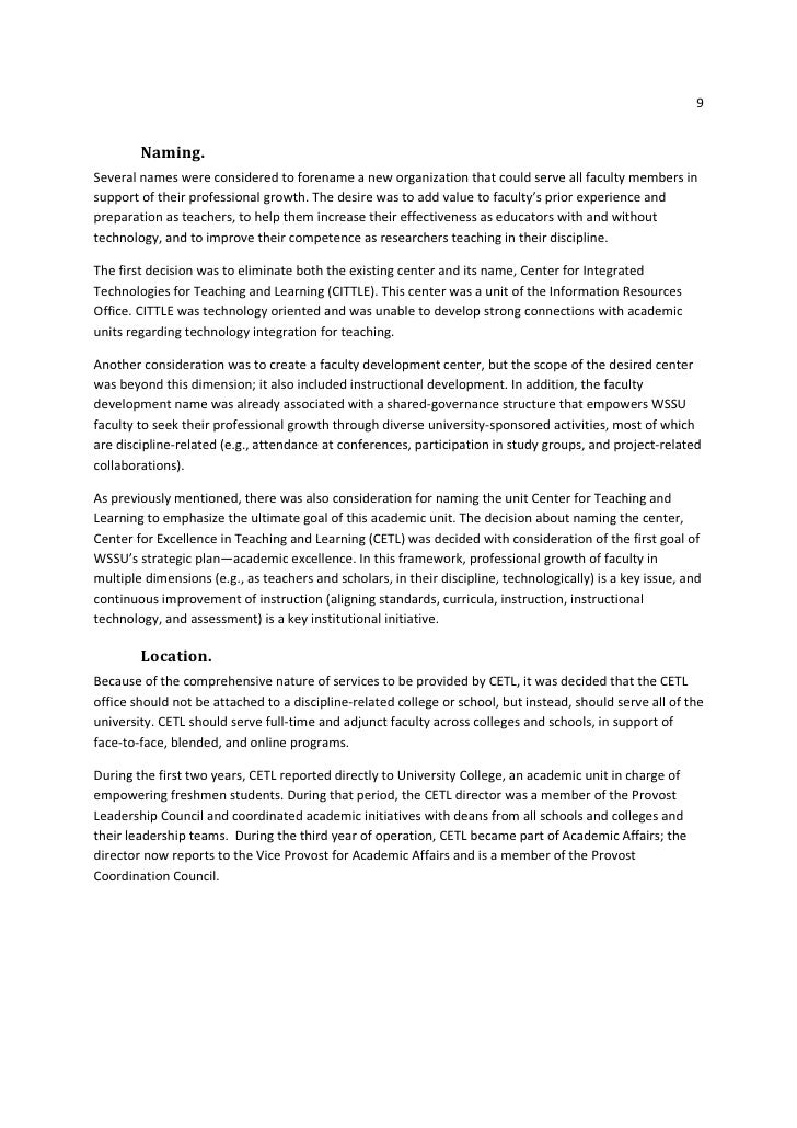 Center For Excellence In Teaching And Learning At Wssu Towards An Ef