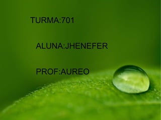 TURMA:701
ALUNA:JHENEFER
PROF:AUREO
 