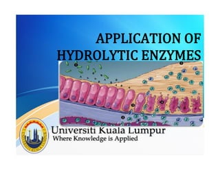APPLICATION OF
HYDROLYTIC ENZYMES
 