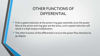Reduction Diff Differential in Automobiles | PPTX