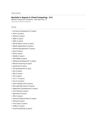 Cloud Developer Resume Jhon-Arzu-Gil | PDF