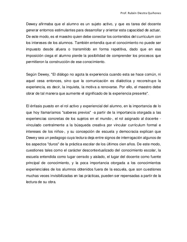 APORTE A LA EDUCACION DE JOHN DEWEY