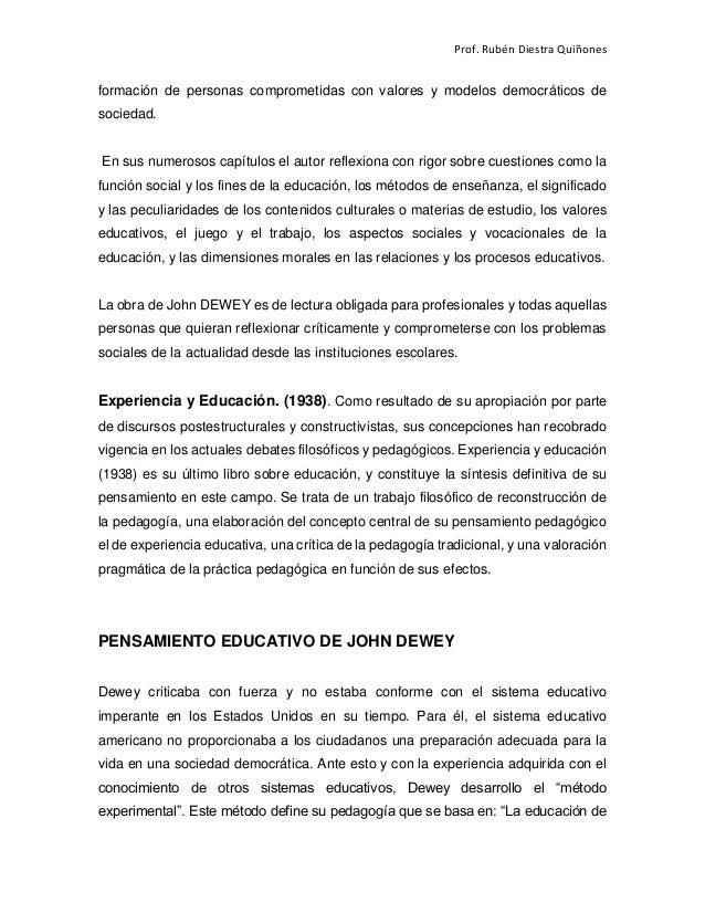APORTE A LA EDUCACION DE JOHN DEWEY
