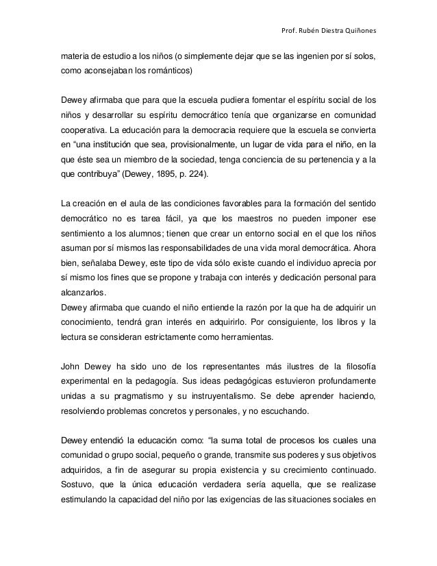 APORTE A LA EDUCACION DE JOHN DEWEY