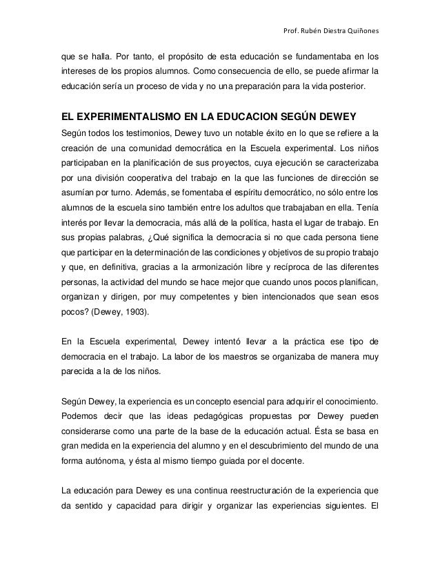 APORTE A LA EDUCACION DE JOHN DEWEY