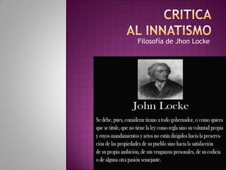 Filosofía de Jhon Locke

 