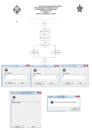 INSTITUCIÓN EDUCATIVA GABRIELA MISTRAL
SERVICIO NACIONAL DE APRENDIZAJE – SENA
INTEGRACIÓN SENA – EDUCACIÓN MEDIA
RESOLUCIÓN N° 01047
07:09:2010
BELÉN DE LOS ANDAQUÍES - CAQUETÁ
2)
 