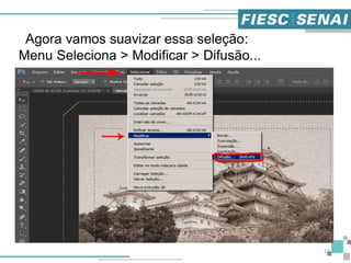 14
Agora vamos suavizar essa seleção:
Menu Seleciona > Modificar > Difusão...
 