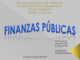 Participante:
Jhosmig Orta
C.I 24.219.831
Facilitadora:
Oneida Marcano
Caracas, Marzo del 2014
 