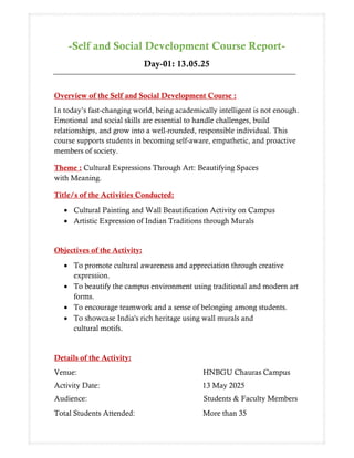 Self and social development course report | PDF