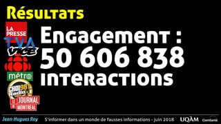 S’informer dans un monde de fausses informations - juin 2018Jean-Hugues Roy
Engagement :
50 606 838
interactions
Résultats
 