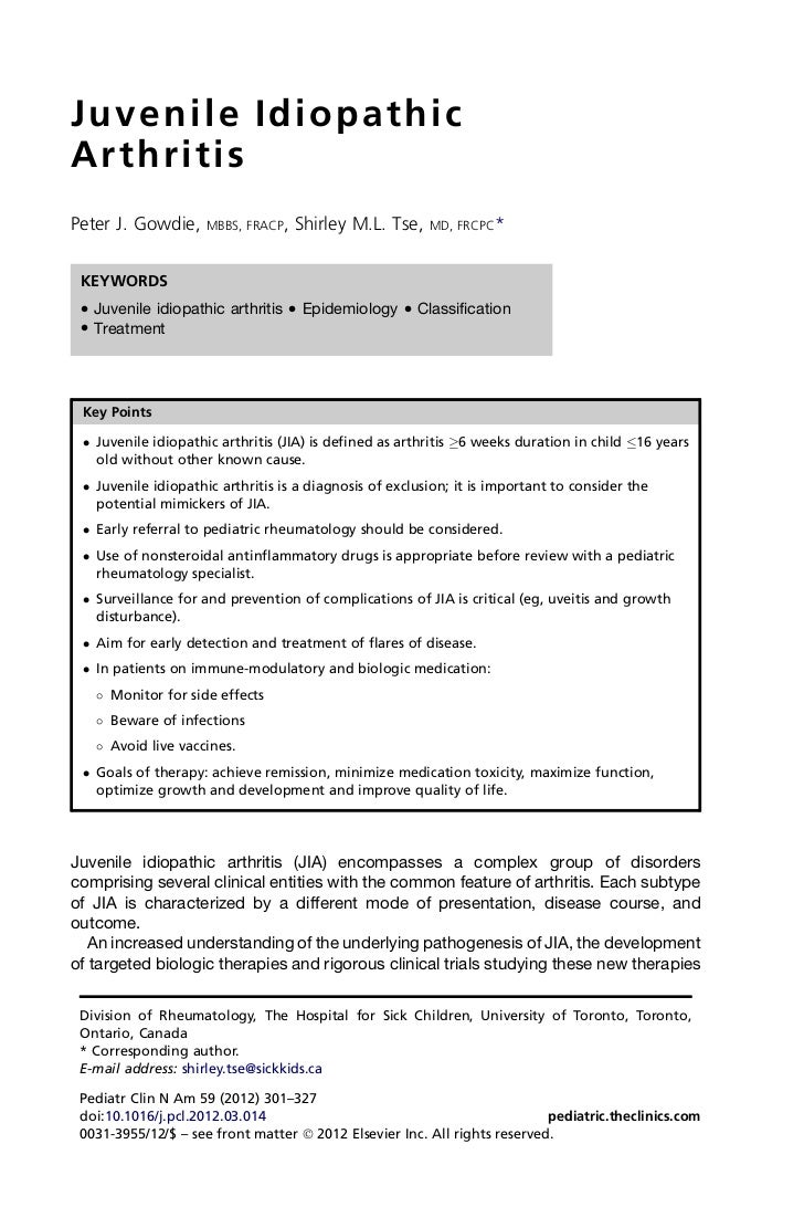juvenile idiopathic arthritis 2012 juvenile rheumatoid arthritis symptom