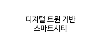 디지털 트윈의 단계(Digital Twin Levels)
디지털 트윈 기반
스마트시티
 