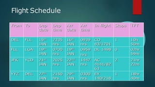 Flight Schedule
 