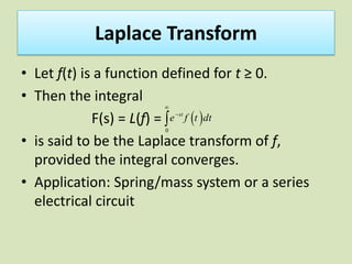 Jif 315 lesson 1 Laplace and fourier transform | PPT