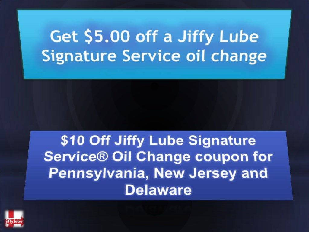 Jiffy lube oil change coupon