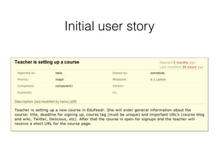 Initial user story
 
