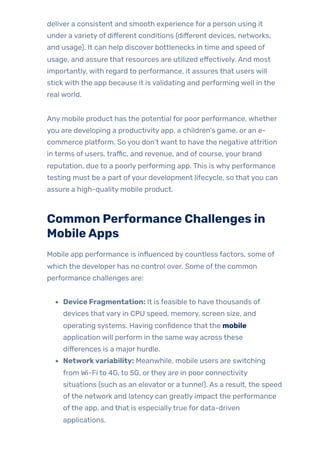A QA Engineer’s Guide to Mobile Performance Testing Best Practices | PDF