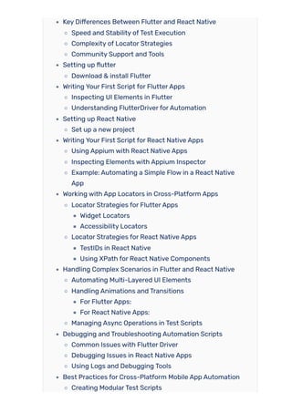 Appium in Action: Automating Flutter & React Native Apps | PDF